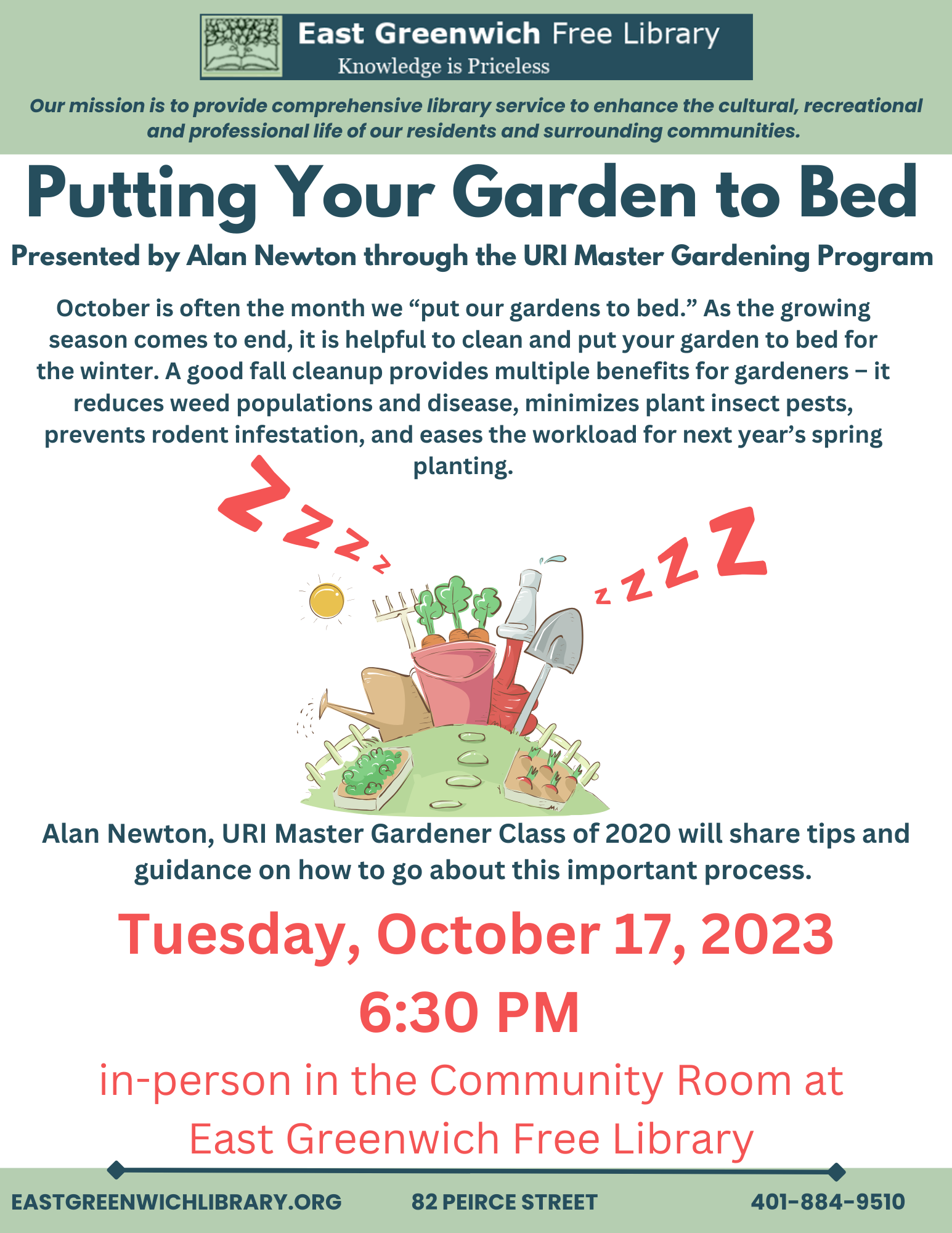 Putting Your Garden to Bed program flyer