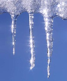 Light glinting off icicles